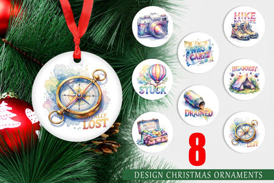 Ornament Watercolor Cynical Travel And Hiking Art Sublimation artnoy 