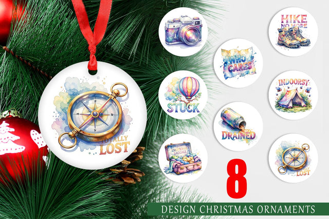 Ornament Watercolor Cynical Travel And Hiking Art Sublimation artnoy 