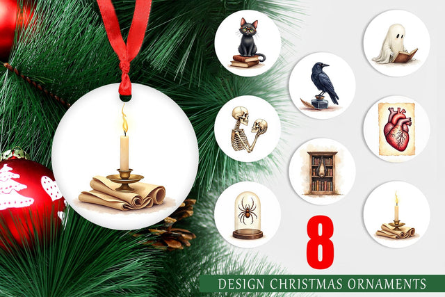 Ornament Watercolor Dark Academia Creatures Sublimation artnoy 