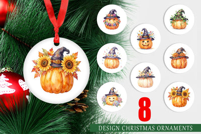 Ornament Watercolor Enchanted Floral Witch Hat Sublimation artnoy 