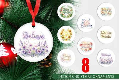 Ornament Watercolor Enchanted Magic Flower Quote Sublimation artnoy 