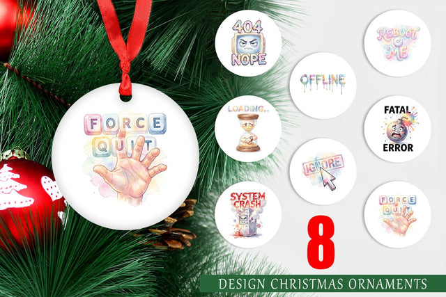Ornament Watercolor Funny 90s Tech Quotes Sublimation artnoy 