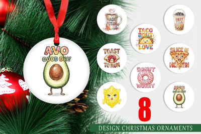 Ornament Watercolor Funny Foodie Mom Puns Art Quotes Sublimation artnoy 