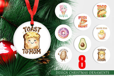 Ornament Watercolor Funny Foodie Mom Puns Art Sublimation artnoy 