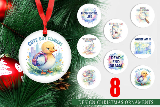 Ornament Watercolor Funny Lost And Confused Quotes Sublimation artnoy 