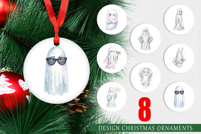 Ornament Watercolor Funny Sarcastic Mood Ghost Sublimation artnoy 