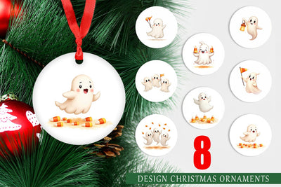 Ornament Watercolor Ghost Candy Parade Sublimation artnoy 