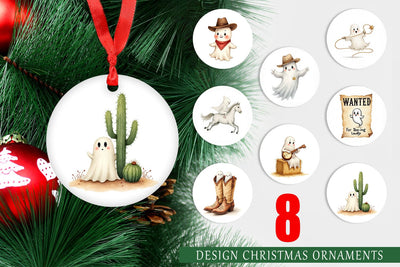 Ornament Watercolor Ghostly Wild West Sublimation artnoy 