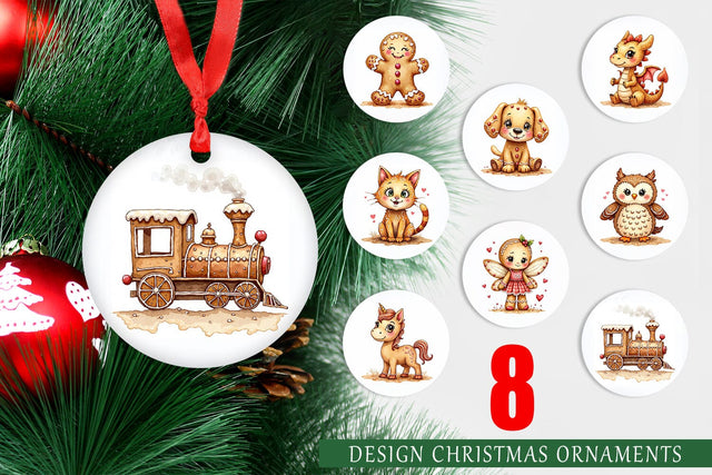 Ornament Watercolor Gingerbread Friends Sublimation artnoy 