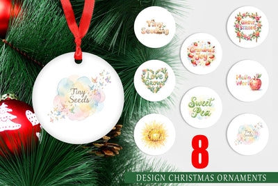 Ornament Watercolor Grandma Little Sprout Quote Sublimation artnoy 