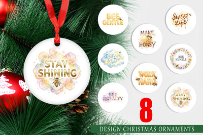 Ornament Watercolor Honeycomb Bee Motivation Quotes Sublimation artnoy 