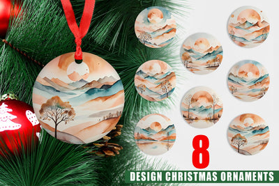 Ornament Watercolor Landscape Sublimation artnoy 