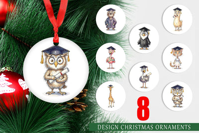 Ornament Watercolor Messy Animal Graduation Sublimation artnoy 