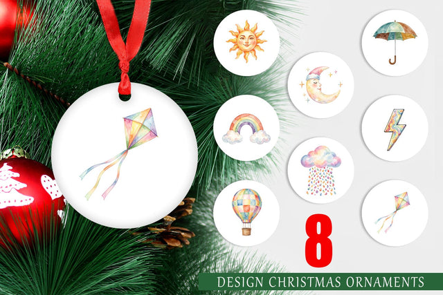 Ornament Watercolor Retro 70s Sun And Celestial Sublimation artnoy 