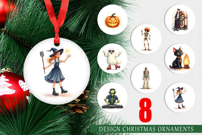 Ornament Watercolor Retro Halloween Disco Sublimation artnoy 