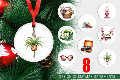 Ornament Watercolor Retro Picnic & Pastimes 70s Lifestyle Sublimation artnoy 
