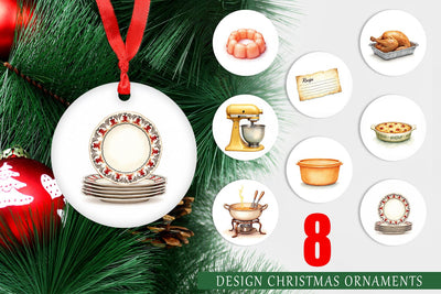 Ornament Watercolor Retro Thanksgiving Prep Sublimation artnoy 