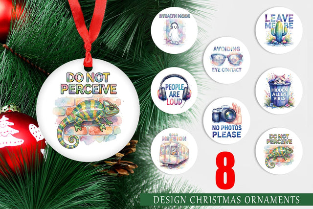 Ornament Watercolor Sarcastic Introvert Quotes Sublimation artnoy 