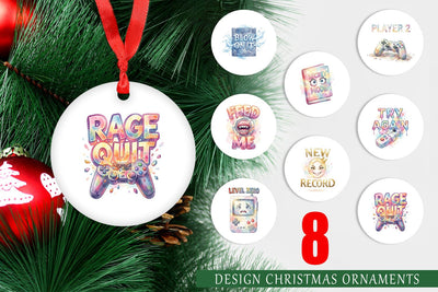 Ornament Watercolor Sarcastic Retro Gaming Quotes Sublimation artnoy 