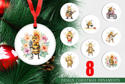 Ornament Watercolor Sarcastic Rocker Bee Tropical Sublimation artnoy 