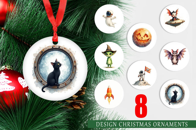 Ornament Watercolor Spooky Space Cadets Sublimation artnoy 