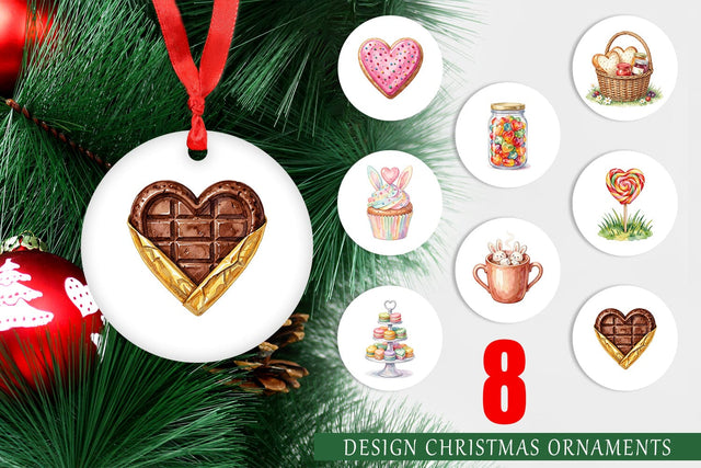 Ornament Watercolor Sweet Easter Heart Treats Sublimation artnoy 