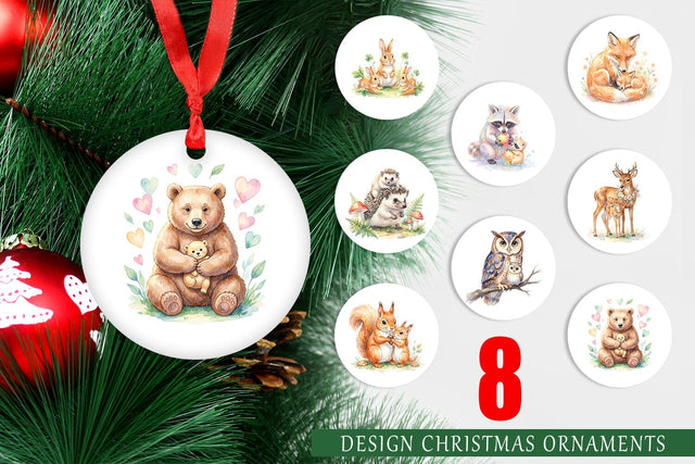 Ornament Watercolor Sweet Forest Motherhood Sublimation artnoy 