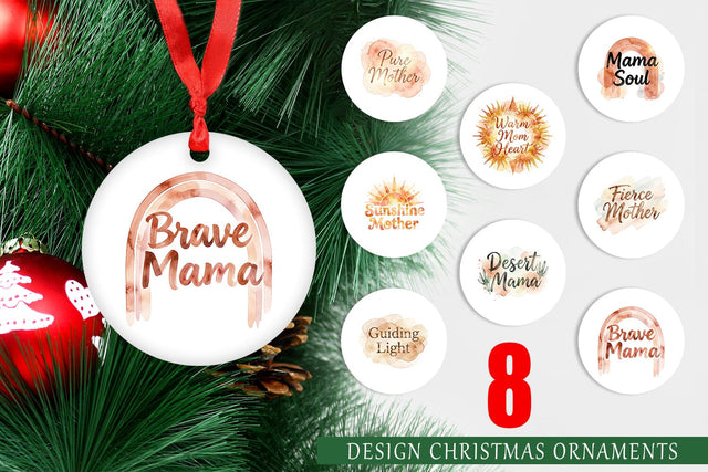 Ornament Watercolor Terracotta Boho Abstract Mom Quotes Sublimation artnoy 