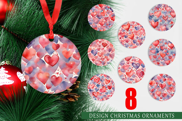 Ornament Watercolor Texture Heart Sublimation artnoy 
