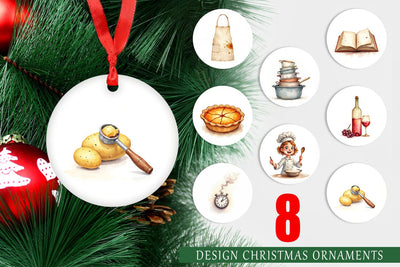 Ornament Watercolor Thanksgiving Kitchen Chaos Sublimation artnoy 