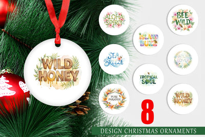 Ornament Watercolor Tropical Aloha Bee Quotes Sublimation artnoy 