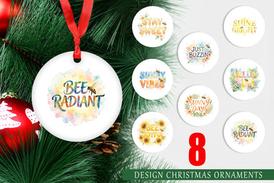 Ornament Watercolor Tropical Sunshine Bee Quotes Sublimation artnoy 