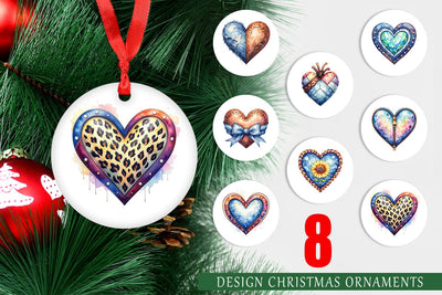 Ornament Watercolor Western Heart Sublimation artnoy 