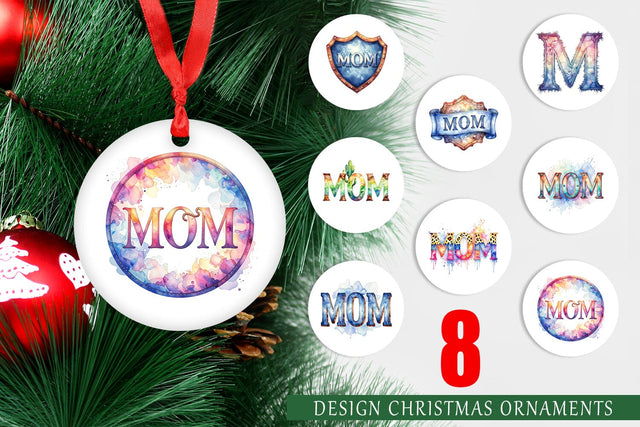 Ornament Watercolor Western Mom Sublimation artnoy 