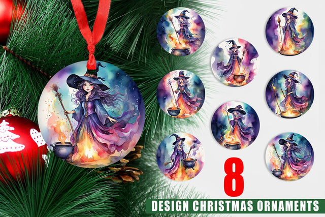 Ornament Watercolor Witch Sublimation artnoy 