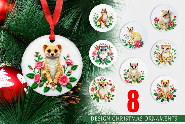 Ornament Weasel Embroidery Sublimation artnoy 
