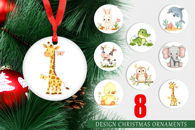 Ornament Whimsical Animal Parade Sublimation artnoy 