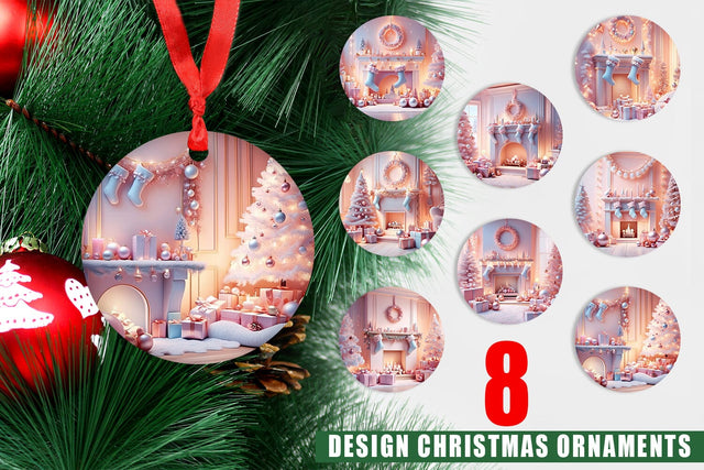 Ornament Whimsical Christmas Scene Sublimation artnoy 