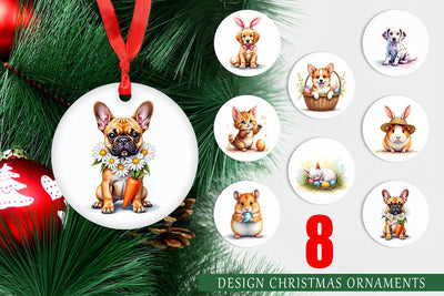 Ornament Whimsical Easter Pets Sublimation artnoy 