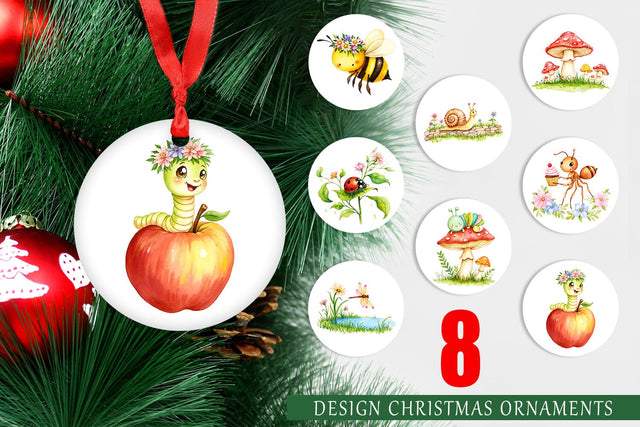 Ornament Whimsical Garden Creatures Sublimation artnoy 