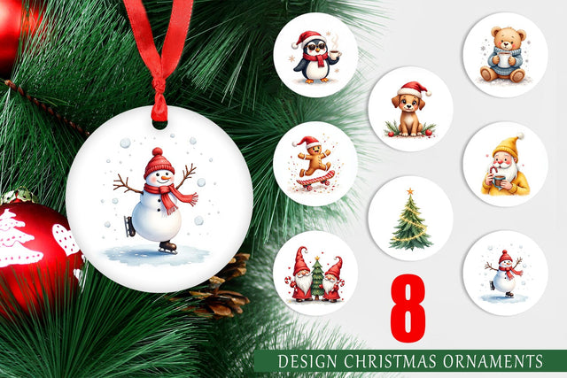 Ornament Whimsical Holiday Friends Sublimation artnoy 