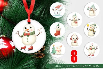 Ornament Whimsical Snowman Christmas Sublimation artnoy 