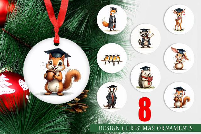 Ornament Whimsical Woodland Graduates Sublimation artnoy 