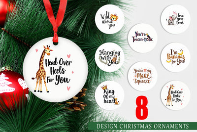 Ornament Wild at Heart Jungle Valentine Watercolor Quotes Sublimation artnoy 