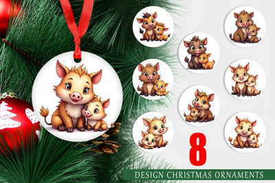 Ornament Wild Boar Mother's Day Sublimation artnoy 