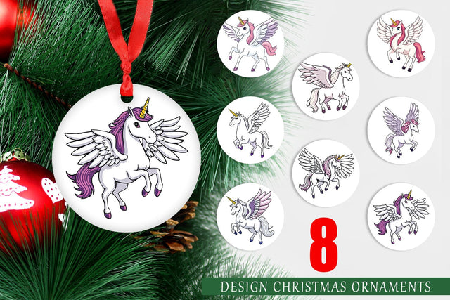 Ornament Winged Unicorn Sublimation artnoy 