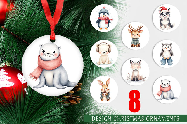 Ornament Winter Animals Sublimation artnoy 
