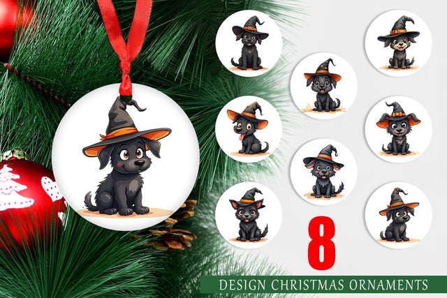 Ornament Witchy Pup Sublimation artnoy 