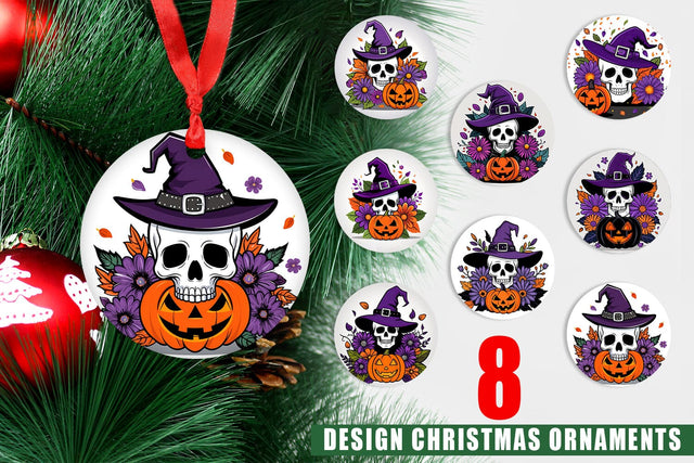 Ornament Wizard Hat Skull Sublimation artnoy 