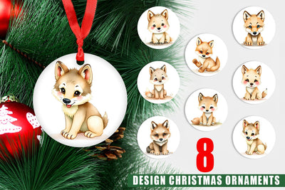 Ornament Wolf Wildlife Sublimation artnoy 